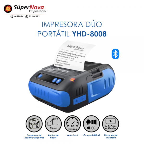 impresora termica portatil yhd8008