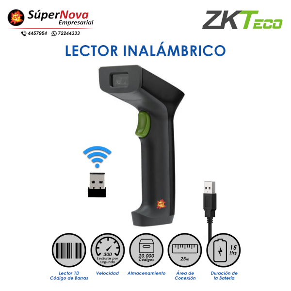 lector inalambrico de codigo de barras zkteco zkb103s