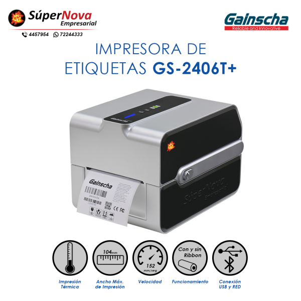 impresora termica de etiquetas gainscha gs2406t plus