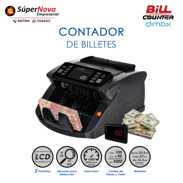 contador de billetes dimax c892