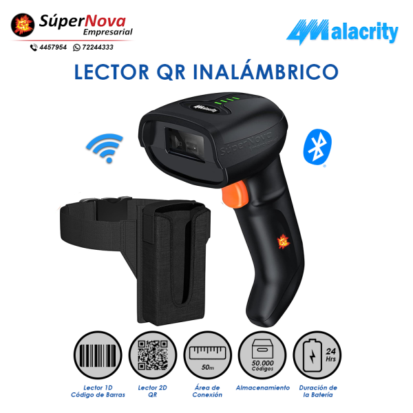 lector inalambrico de barras y qr alacrity