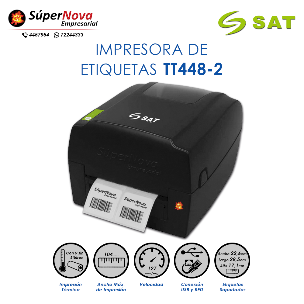 impresora de etiquetas sat tt448-2